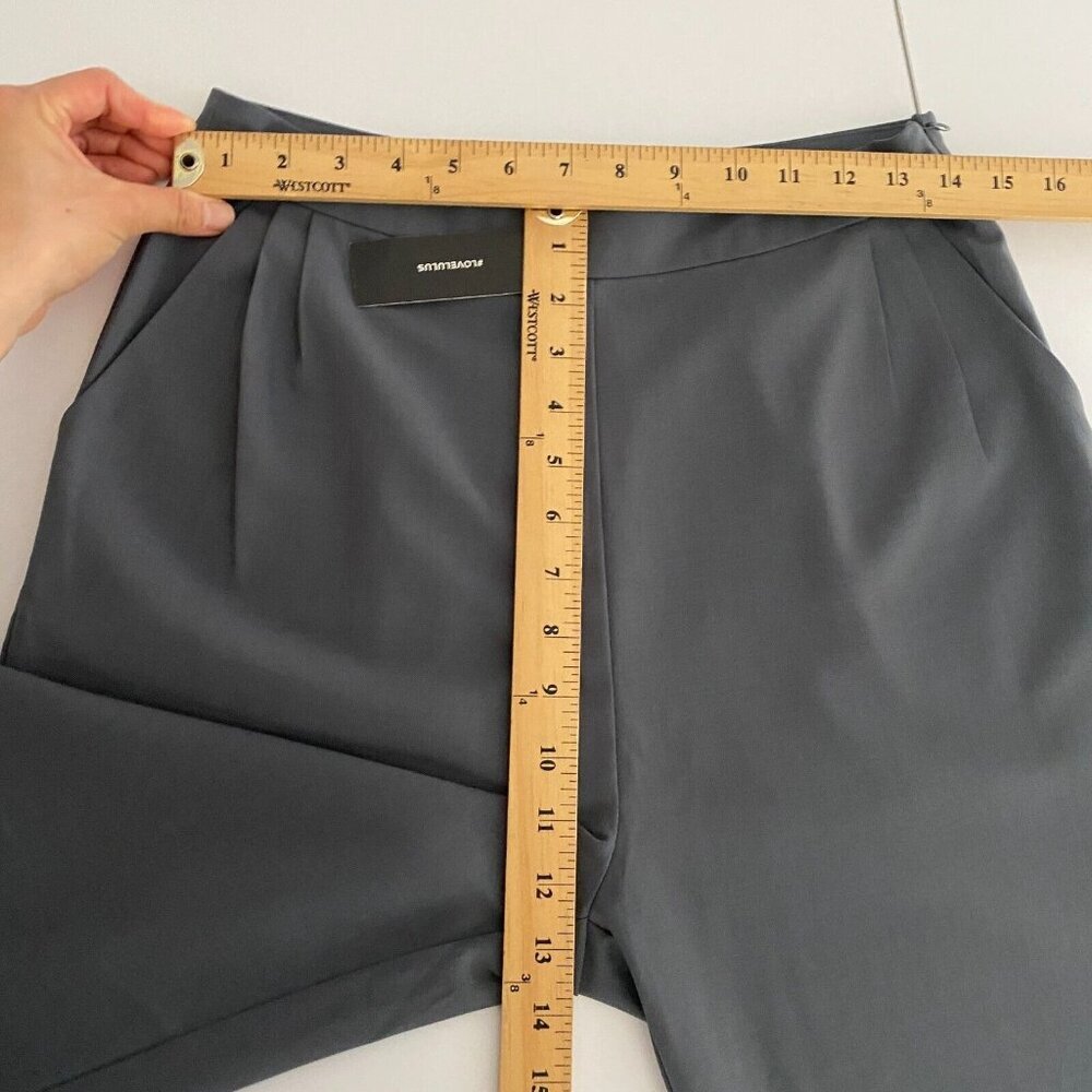 Lulus Kick It Black High-Waisted Trouser Pants Size Large Gray Dress Pant Chic - Picture 10 of 12